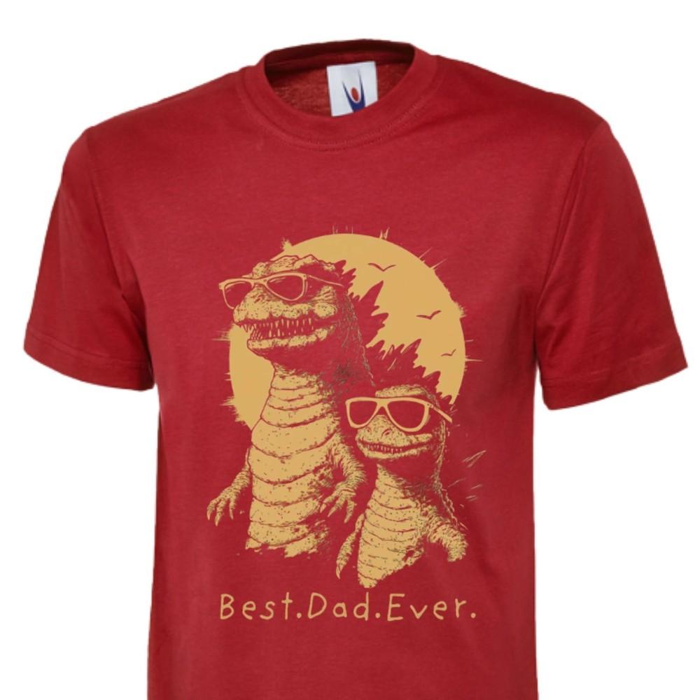 Best Dad Ever T Shirt Funny Monster Dad Dino REX Fathers Day Gift Papa Tee 2XL