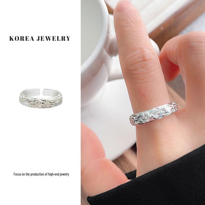 Bague chat Lanzhi en argent sterling 925 – Bijou de luxe léger pour index ouvert