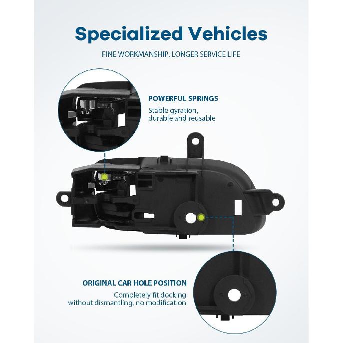 LUJUNTEC Interior Door Handles,Front Rear Door Handles Driver Left Passenger Right Side,Replacement for 2013-2017 for Nissan for Altima,4pcs Black