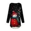 Tee Shirts For Women Casual Round Neck Long Sleeve Shirts Christmas Printing Top Pullover