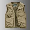 Casual Men's Multi Pocket Vest Sports Casual Vest Outdoor Fishing Top Men's Vest