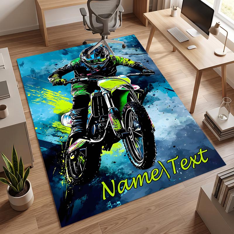 cross country rider (1) Personalized name Office Carpet Stylish Decor for Living Room Bedroom Kitchen