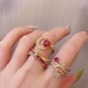 Eyecatching Geometric Pink Diamond Ring For Women Adjustable Trendy And Stylish Accessory