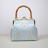 Handmade gold bag bamboo handle brocade cheongsam mouth gold bag handbag