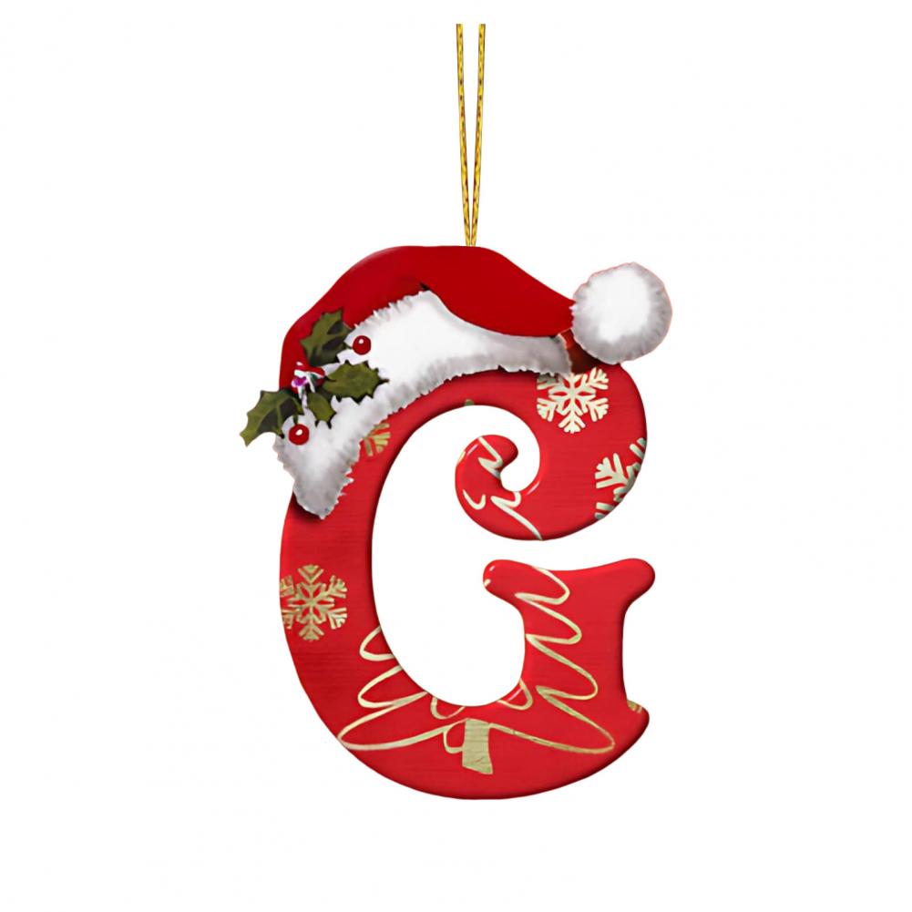 Christmas Tree Letter Decorations Ornaments Set with Santa for Home Holiday