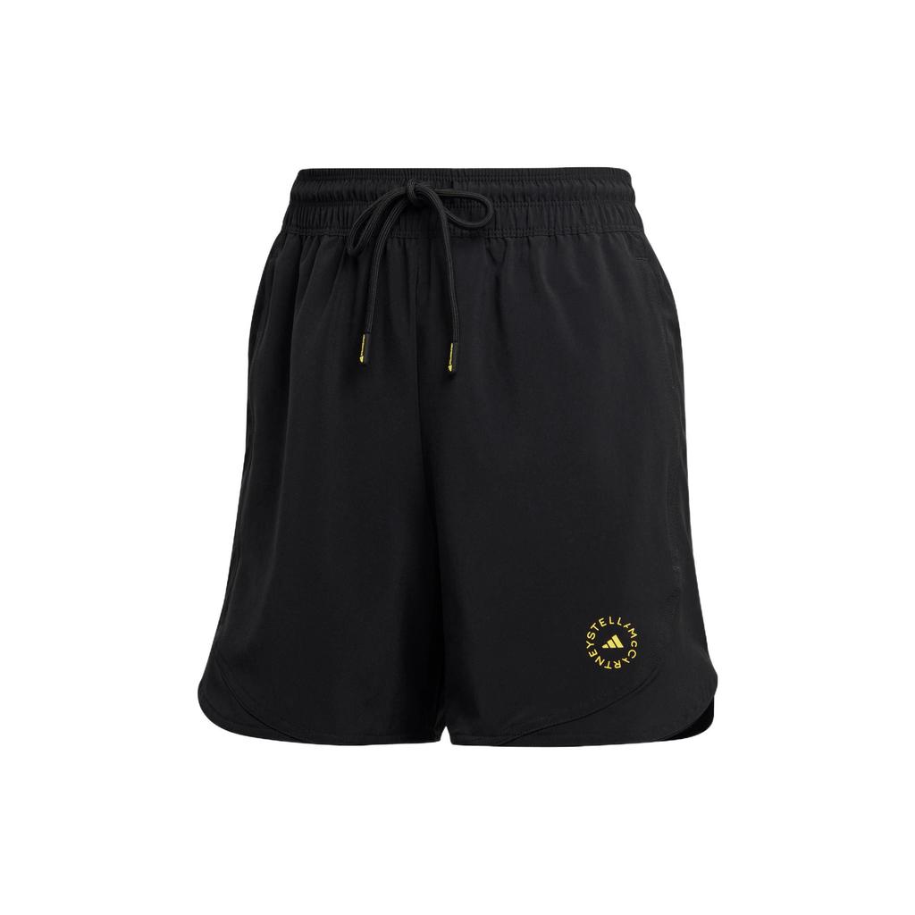 Adidas Letter Logo Print Drawstring Sports Shorts Women Shorts Black HI6028