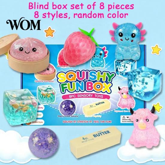 Decompression Sensory Toy 4/8/25Pcs Stress Relief Squeeze Toy, Anxiety Reduction Soft Fidget Stretchy Party Favors for Kids Adults