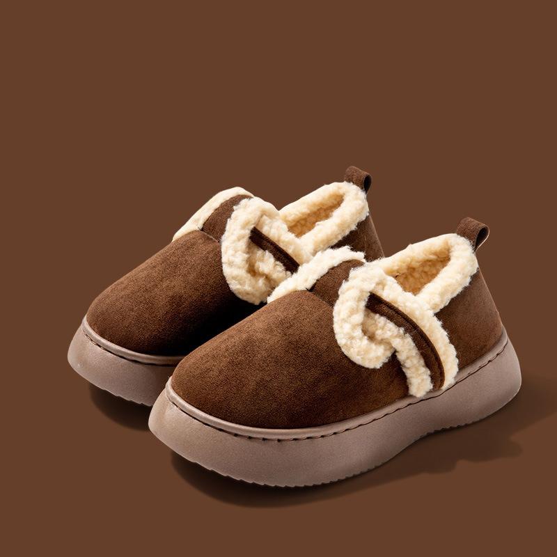 Winter Snow Boots Women Comfortable Outdoor Anti Slip Ankle Boots Suede Warm Fur Lined Booties Indoor Flat Platform Loafer Shoes