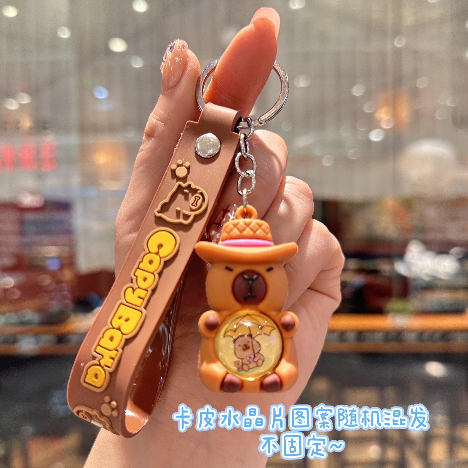 Креативный брелок-подвеска Капибара Цепочка Сумка Мультяшный Кулон Кукла Капибара Пара Брелок для ключей автомобиля 5.3*3cm