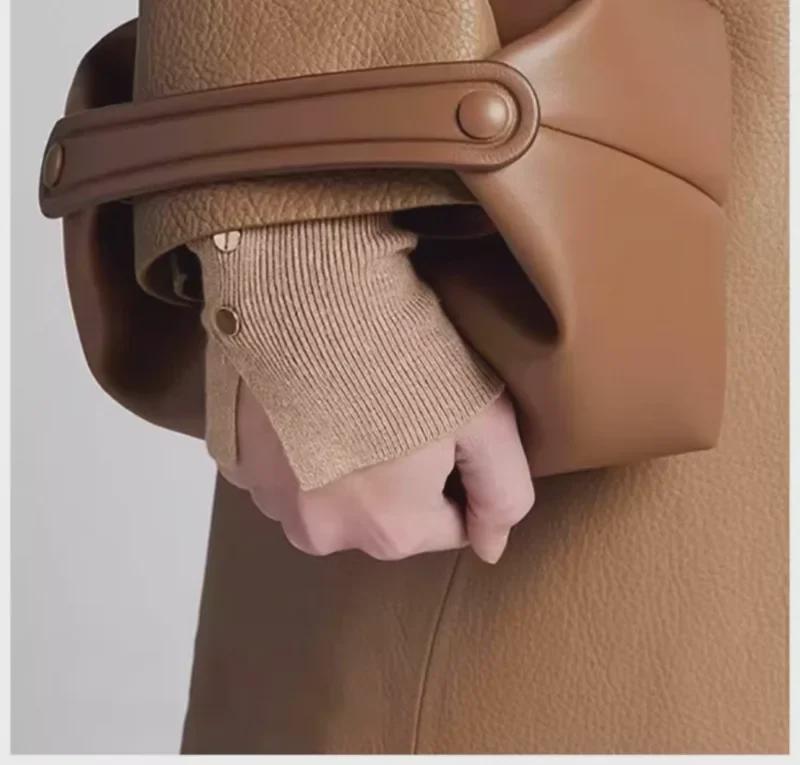 Mini Women's Genuine Leather Lunch Handbag - High-Grade Small Square Gift Bag