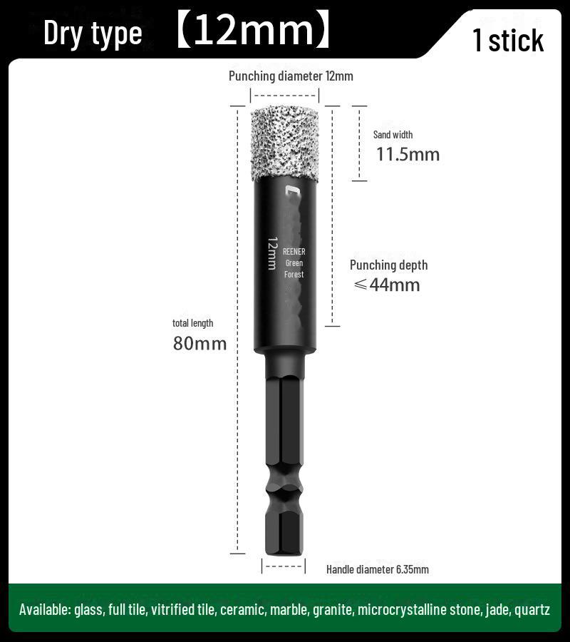 Green Forest Tile Drill Bit for Glass, Marble, and Ceramic