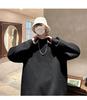 Men's Trendy Loose Round Neck Sweater - Spring/Autumn Solid Color Knitwear, Hong Kong Style Casual Outerwear