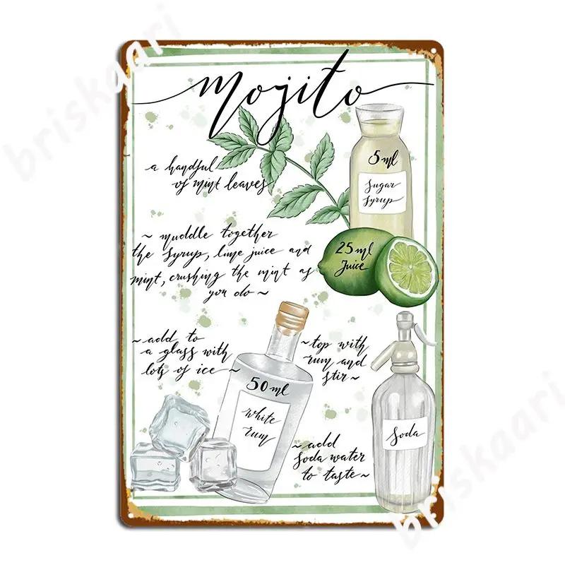 Mojito Metal Sign Club Party Custom Plaques Wall Tin Sign Poster 20X30CM