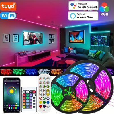 WiFi LED pásek Tuya Smart Life Flexibilní světelná lampa USB RGB5050 Stolní obrazovka TV podsvícení Diodová páska Podpora Alexa Google