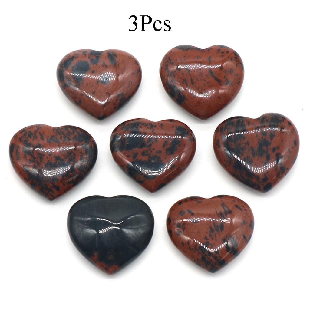 3Pcs, Assorted Natural Crystal Heart Stones Bulk Polished Healing Crystal Hearts for DIY Jewelry, Meditation, Reiki & Valentine's Day Gifts