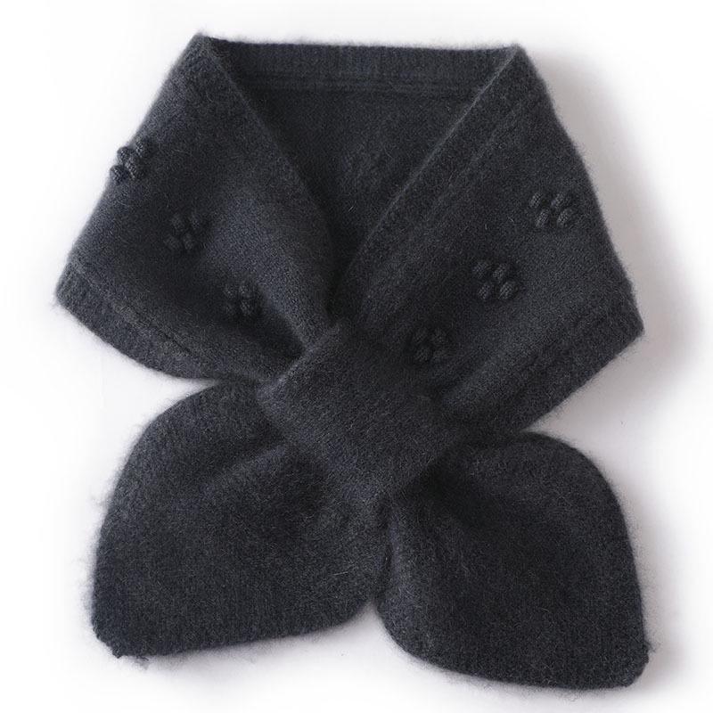 100% Cashmere Bow Tie Neck Gaiter - Autumn/Winter Thick Warm Scarf One Size