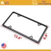 2 Pcs Stainless Steel US-Spec License Plate Frame with Square Holes and Slim Edges Includes Accessory Screws and Wrench US Size