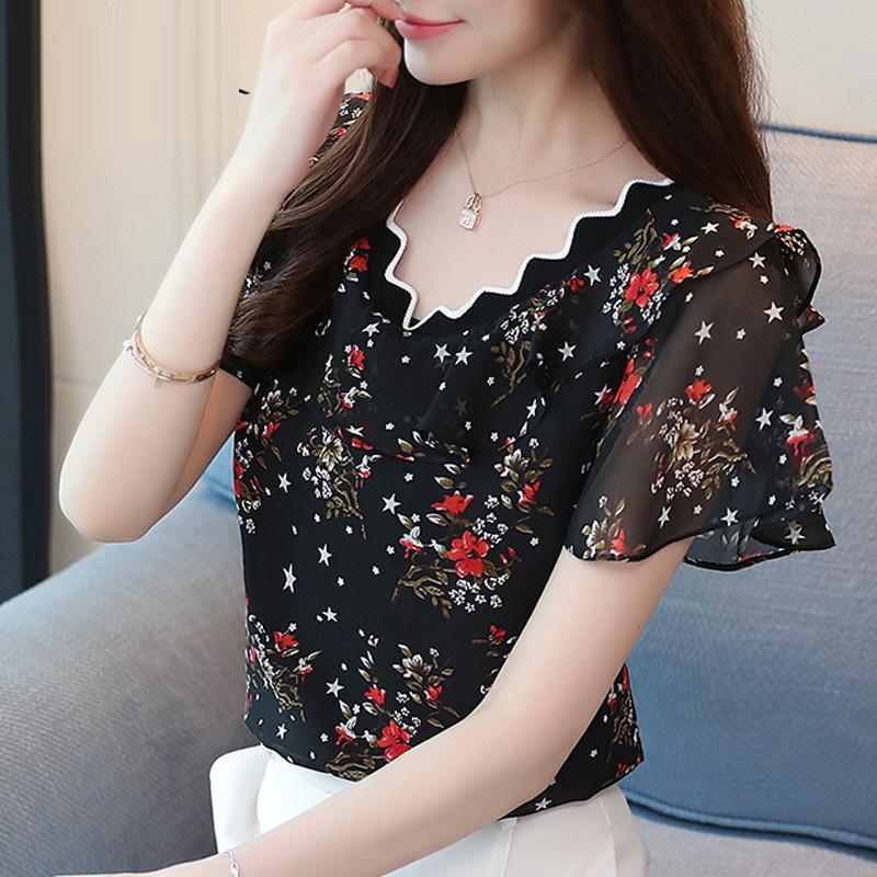 Buy Fashion Chiffon Shirt Women Short 