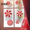 Holiday Candy Pattern Decorations Christmas Static Window Clings for Glass, Decorations, Gingerbread Man Decorative PVC Stickers Windows Cane