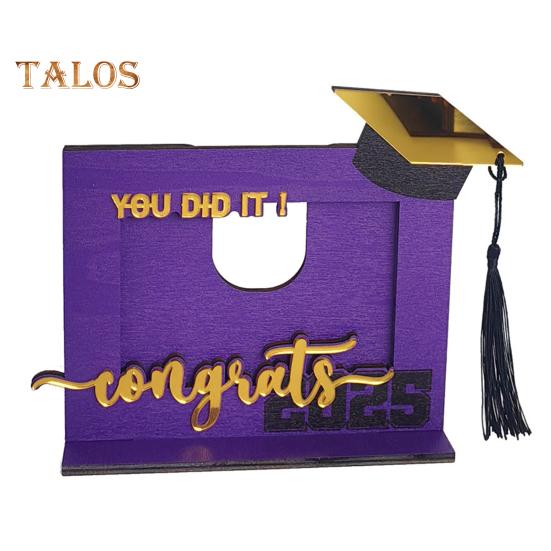 

Деревянная фоторамка для выпускного, шляпа бакалавра, фоторамка для выпускников 2025 года, держатель для фотографий, подставка для домашней вечеринки