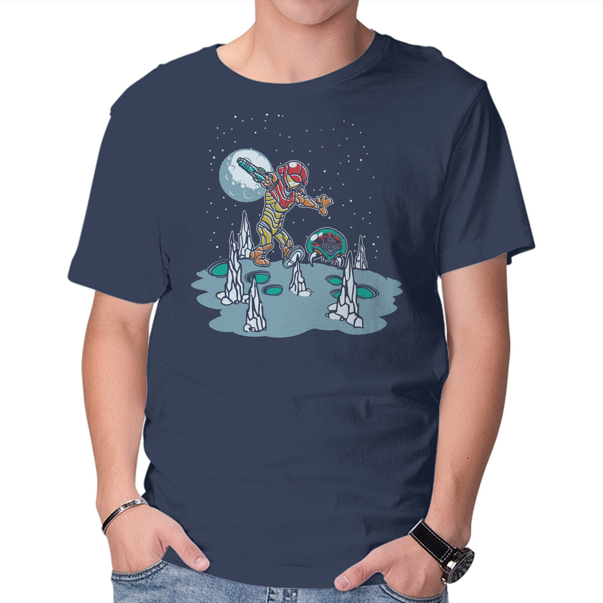 Unisex Crew Neck T-Shirt Samus And Metroid Graphic Short Sleeve Casual Tee XL