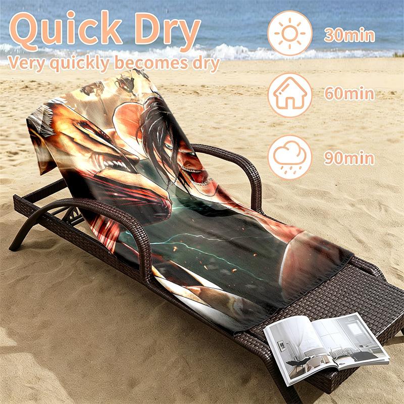 Attack on Titan Beach towels also serve as bath towels summer essential a musthave for the outdoors the beach and the pool
