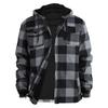 Men's Plaid Long Sleeve Shirt Men's Pocket Button Hooded Sweatshirt
