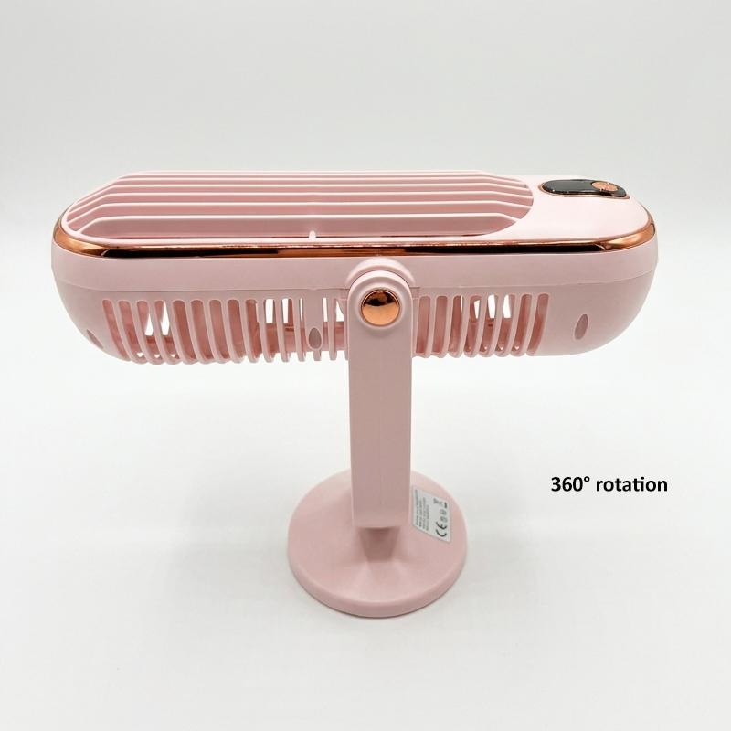 USB charging air-cooled small fan, 5-speed adjustable, large battery dual motor stylish desktop fan, portable air cooler