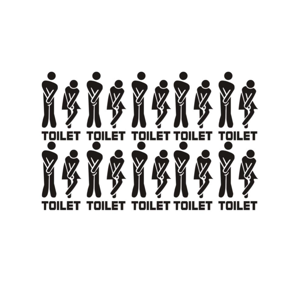Creative Funny Toilet Wall/Door Stickers Bathroom Decoration Vinyl Home Decor Decals Waterproof Poster Wallpaper On The Wall