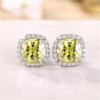 Bright White/Yellow/Pink CZ Stud Earrings for Women Fashion Contracted Jewelry High Quality Wedding Engagement Earrings