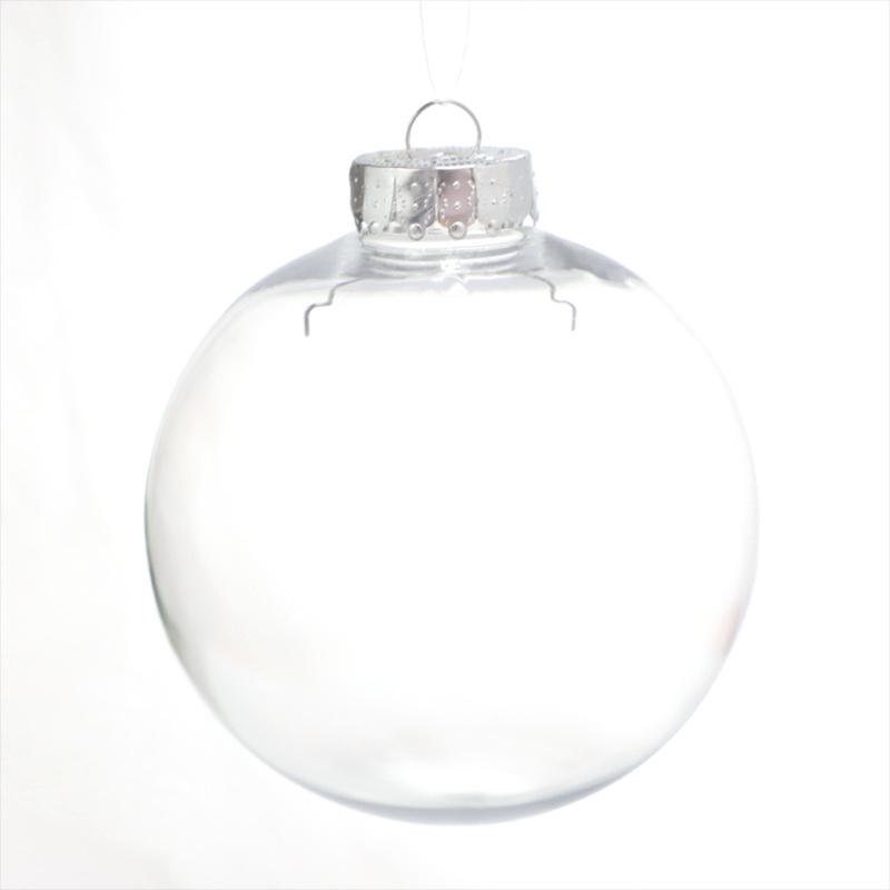 

Transparent Christmas Hanging Ball Ornaments Ball For Christmas Wedding Party Home Decor 8 cm silver