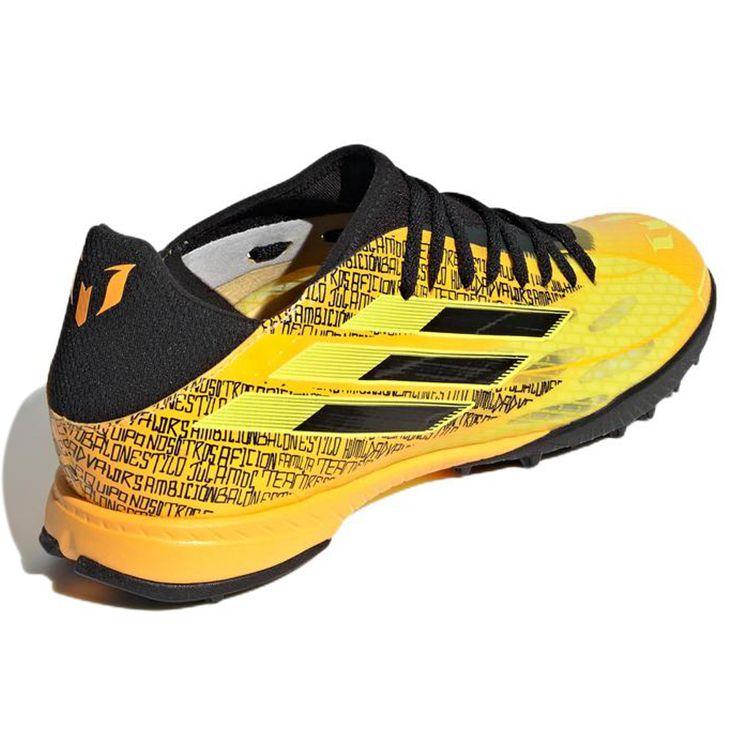 Adidas Messi 3 Round Toe Lace-Up TF (Rubber Studs) Hard Ground Artificial Turf Non-Slip Durable Soccer Shoes Men Soccer Shoes Yellow Black GW7423