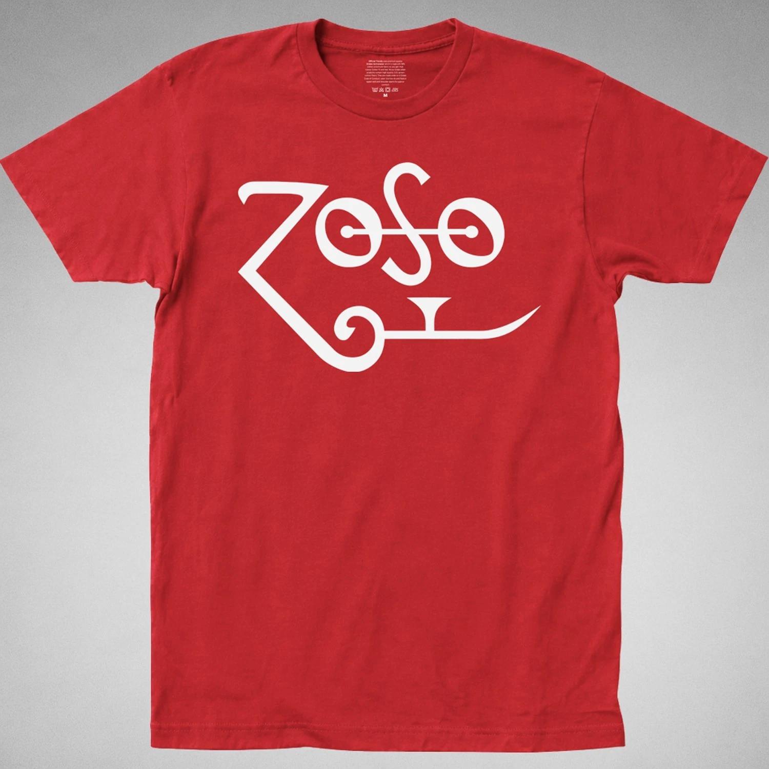 Zoso T-SHIRT Jimmy Page Plant Zeppelin Robert Classic Rock vintage logo tee 2 4XL