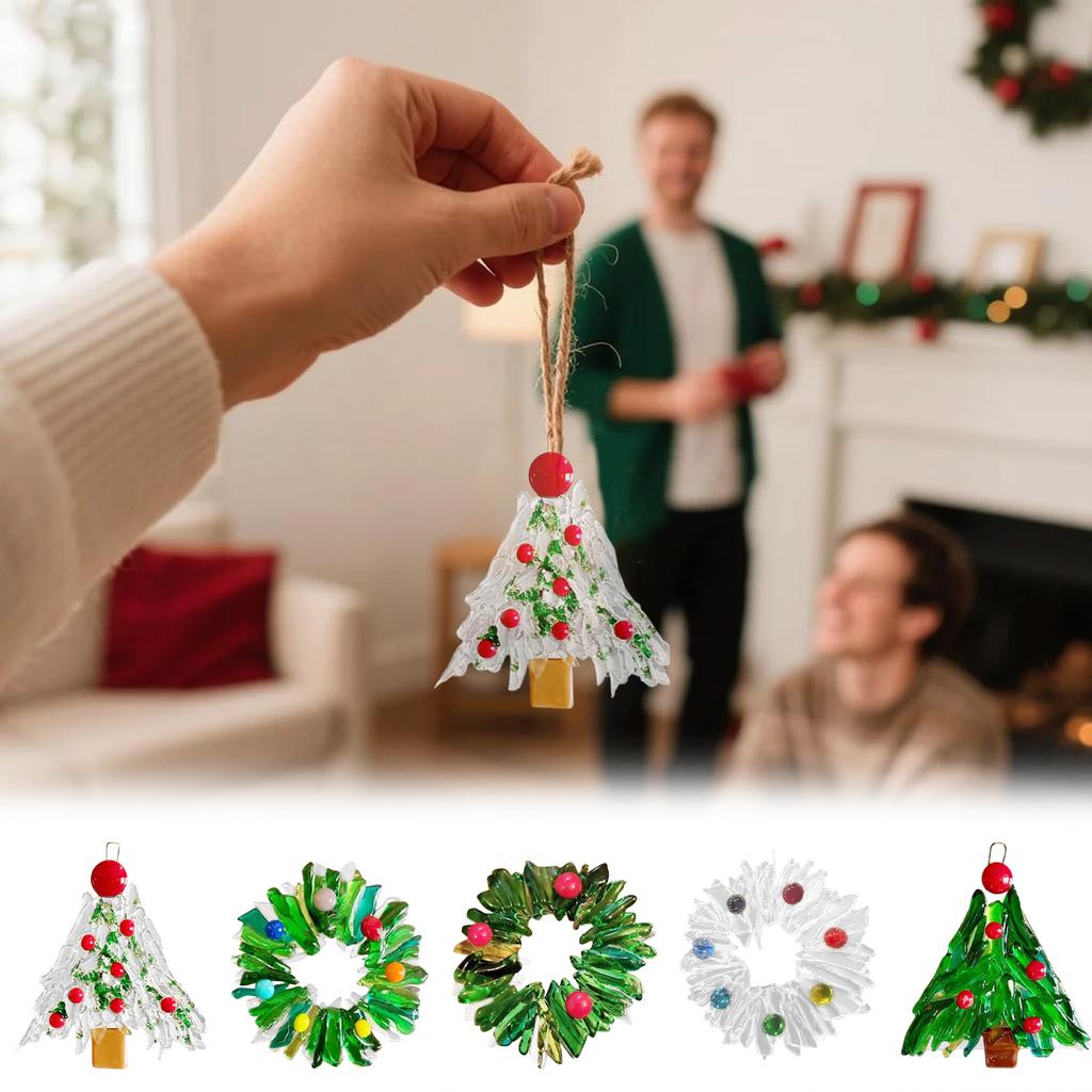 2D Acrylic Christmas Tree Ornaments Acrylic Garland Ornaments Suitable For Christmas Tree Decoration