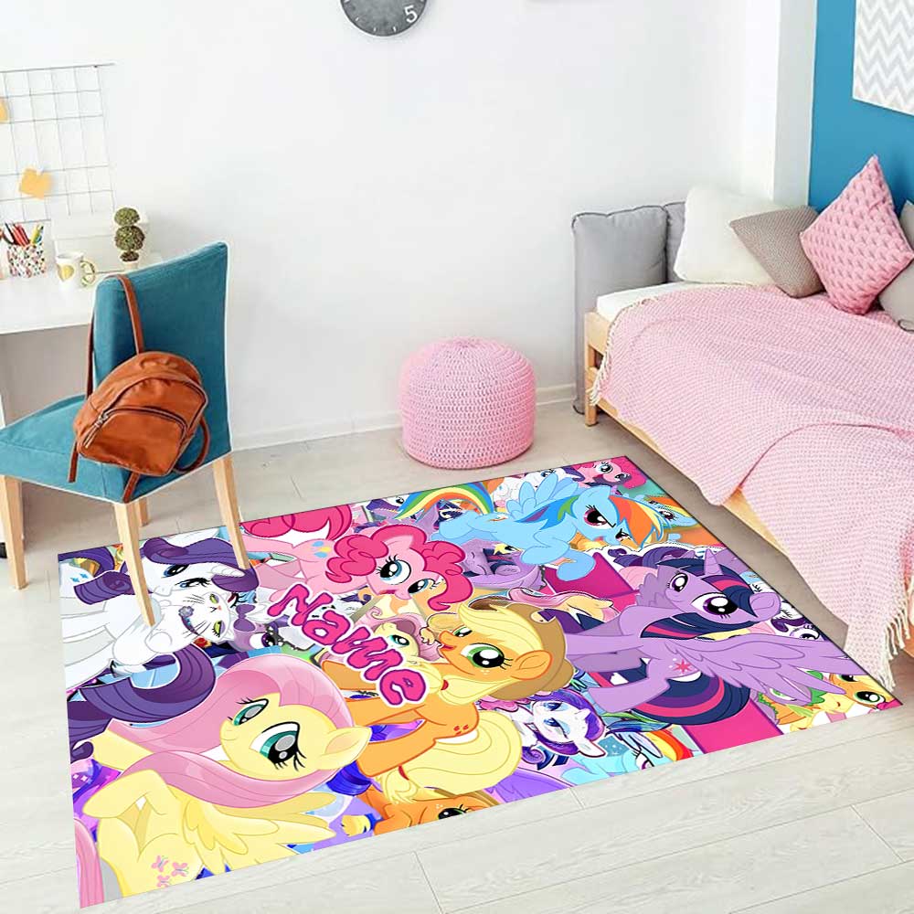 Little Pony (10) Customize your name rug, office chair cushion, home bedroom living room gift.