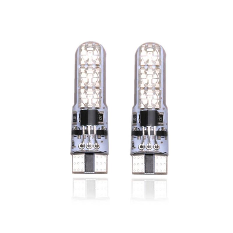 2/4Pcs  T10 Silicone 5050-6Smd Remote Control Reading Light Rgb Colorful License Plate Mini Lamp For Car/Motorcycle