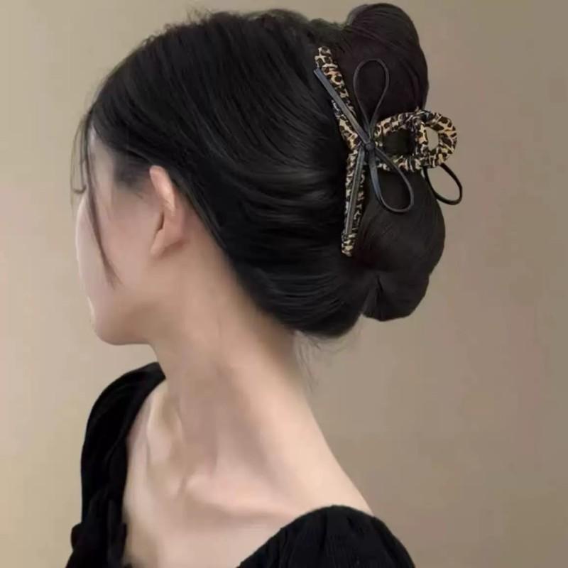 Retro Leopard Print High-Grade Large Clip Hair Accessories For Women