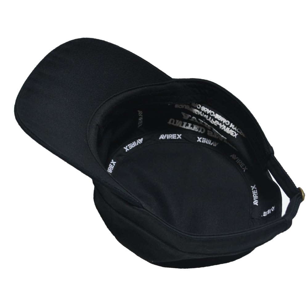 AVIREX Cotton Embroidered Work Simple Style Size Black and Cap, (Regular (Approx. 57-59cm), White)