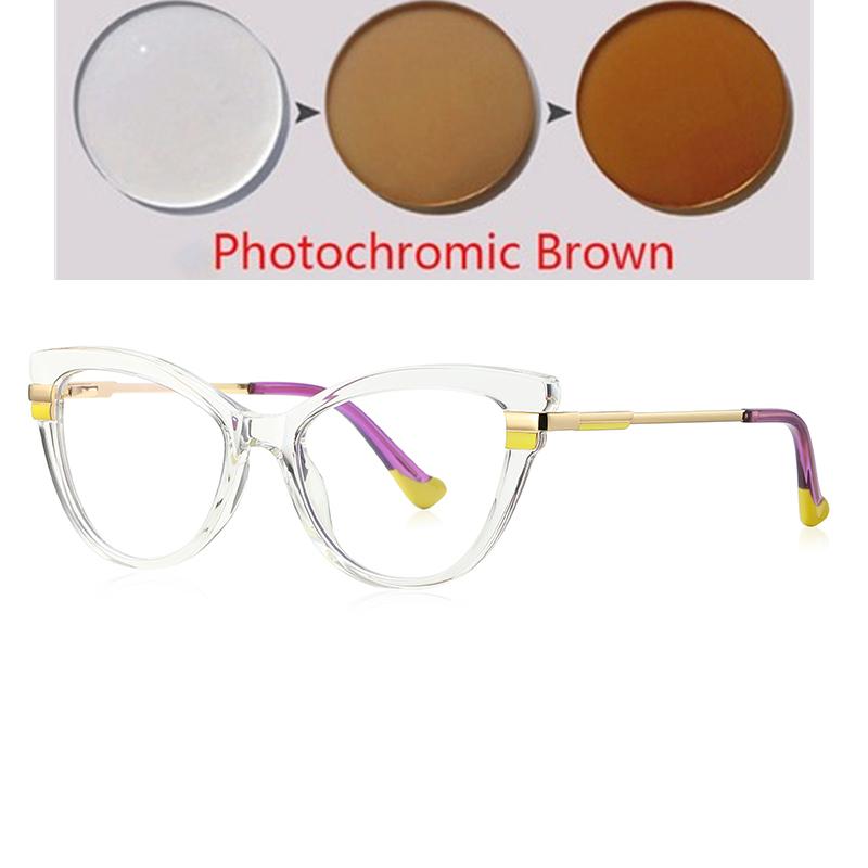 Purple Frame Cat Eye Minus Sight Nearsighted Glasses For Women Spring Hinge Student Short-Sight Eyewear 0 -0.5 -0.75 To -6.0