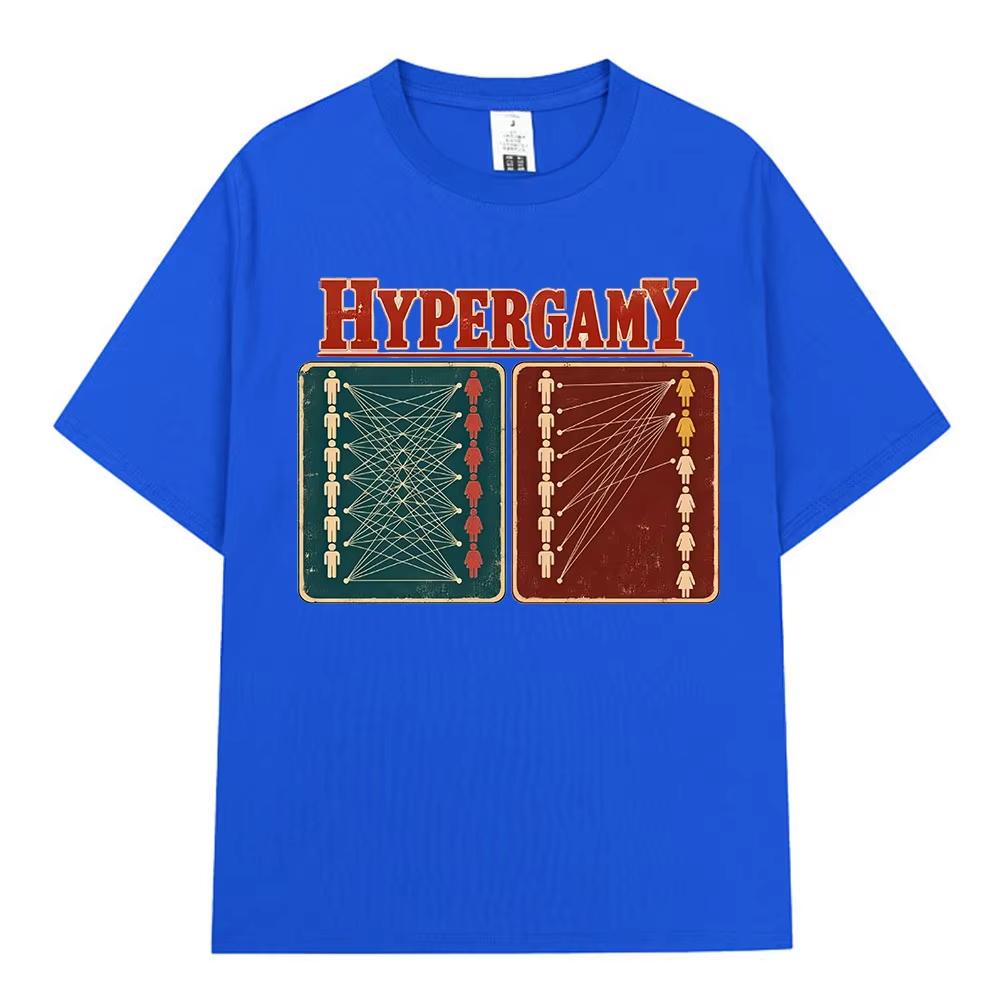 Hypergamy Dating Strategy Funny Meme Graphic T-shirts Y2K Men Women Streetwear High Quality T Shirts Print Crew Neck Casual T Shirt