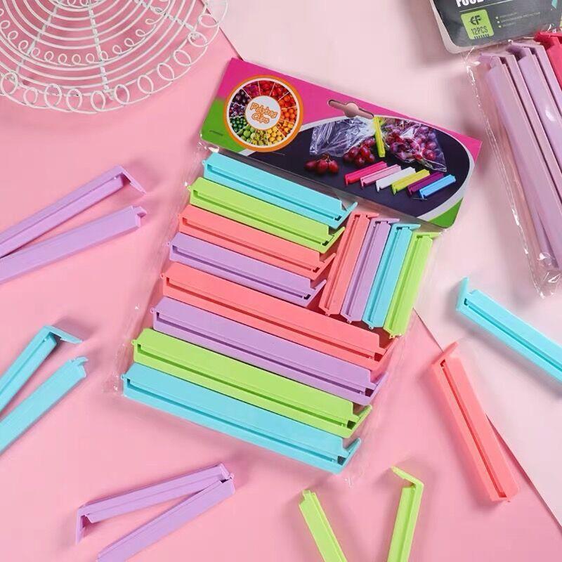12Pcs Portable Kitchen Storage Food Saver Clip Sealing Bag Clip Sealer Clamp Plastic Tool Kitchen Accessory