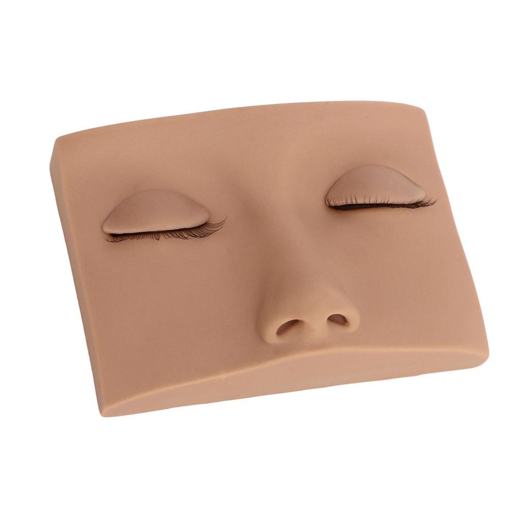 Lash Mannequin Head Removable Silicone Replacement Eyelash Mannequin Head for Training Light Brown