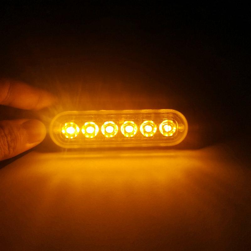 Ultra-Thin LED Car Warning Light: 6-Light, 12-24V, High-Brightness, Always-On Daytime Running & Turn Signal.