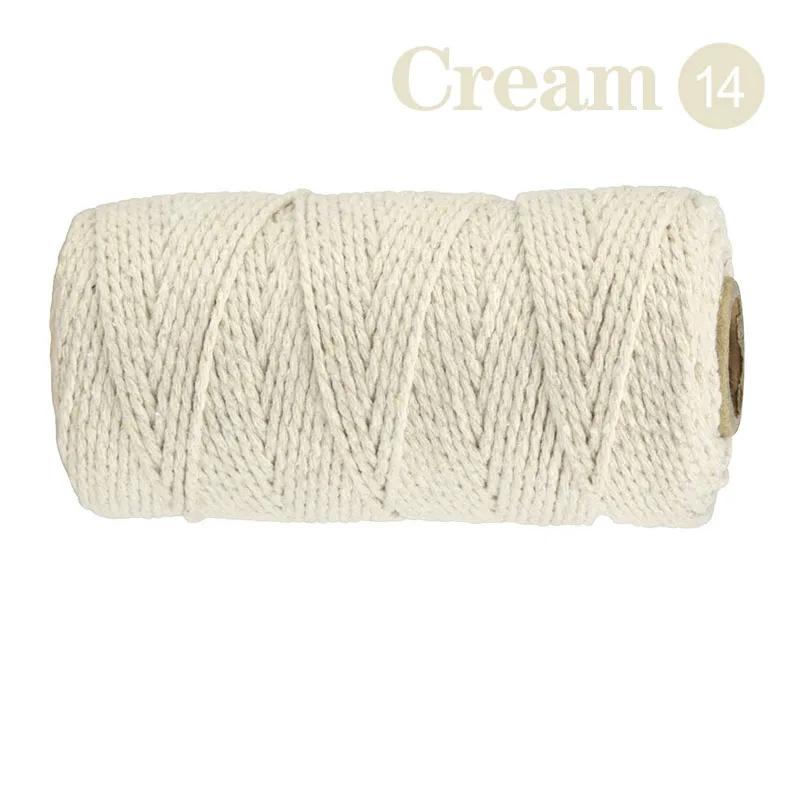 2mm 100M Macrame Cord Corda di cotone Spago Filo Stringa Artigianato Cucito fai da te Fatti a mano Arazzi Boemia Festa di nozze Decorazioni per la casa