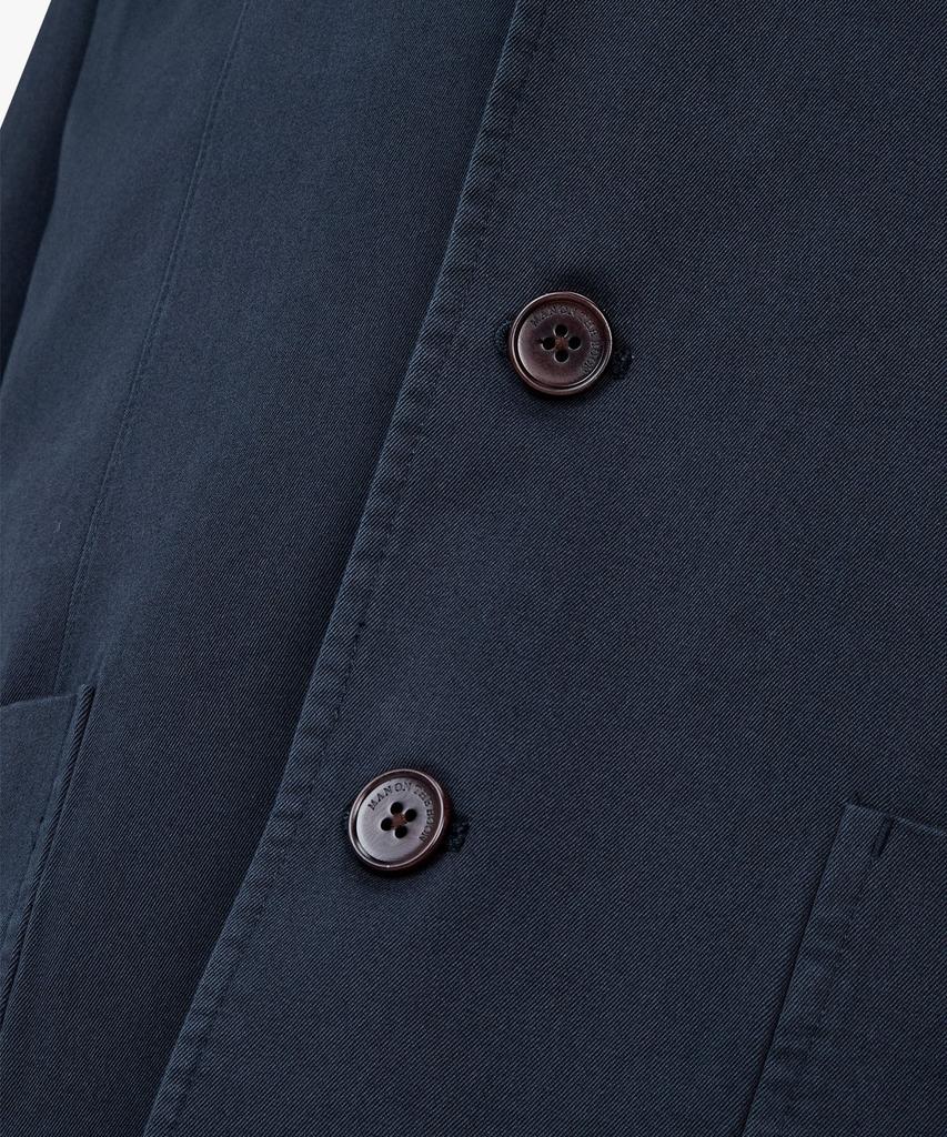 Man On The Boon Washed Cotton Chino Single Jacket _Navy 4715102004