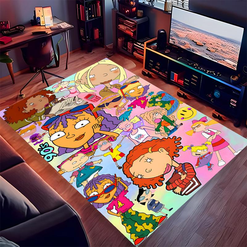 1pc Hey Arnold Print Area Rug - Soft,Washable Non-Slip Indoor Mat for Office Chairs,Living Room,Home Office Decorative Rug