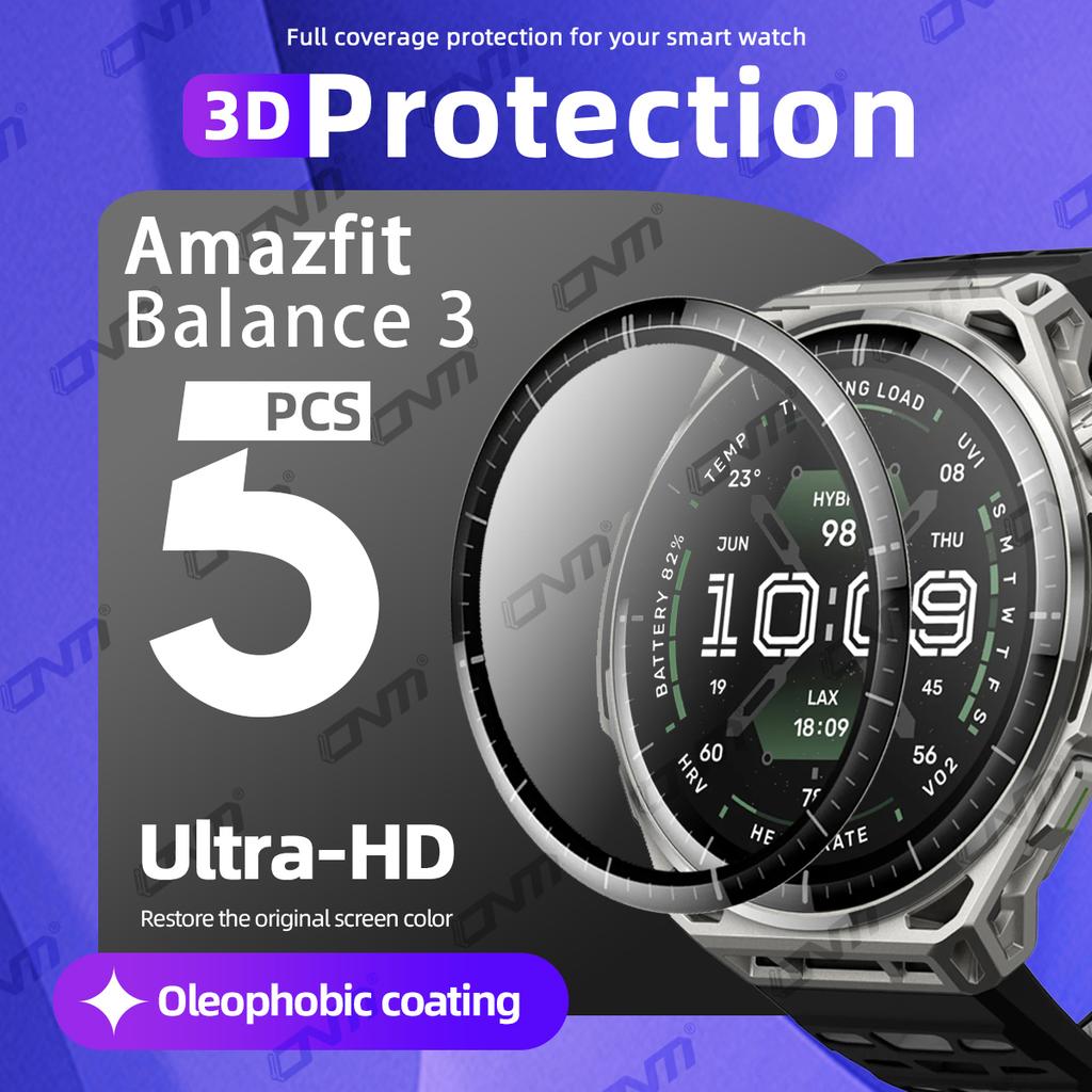 3D Screen Protector for Amazfit Balance 3 Anti-scratch Film Full Coverage Ultra-HD Protective Film (Not Glass) Accessories