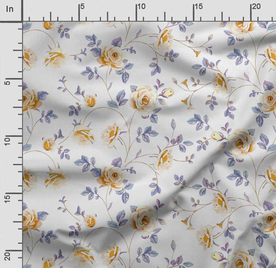 Soimoi Blomster vintagetrykk bomull Cambric Quilting Stoff Selges av The Yard 42 Tommer Bred Middels Vekt Bomullsstoff Syutstyr