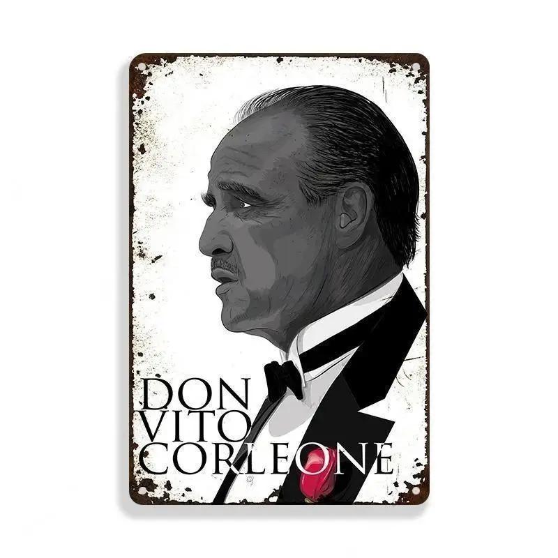 Retro Vintage Metal Tin Poster  The Godfather Sign Plaque for Bar Club Home Wall Decor  Classic Movie Wall Plate Pendant