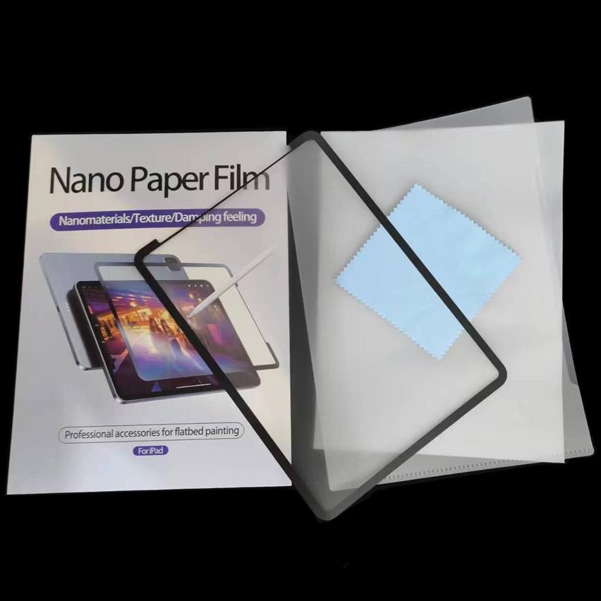 iPad Pro 11 Frame-Adhesive Paper-Like Film, Air 5 Drawing Mini 6 Nano-Adhesive Writing Film for 10.2" and 7-9 Generation.